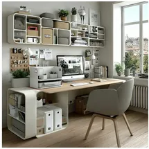 Ergo Office Schreibtisch-Organizer mit kabelloser Qi Aufladung Buchstütze Weiß