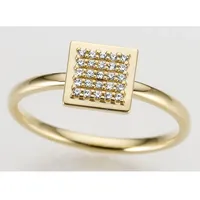 FIRETTI Goldring "Schmuck Geschenk Gold 585, Quadrat, teilw. rhodiniert, massiv" Gr.