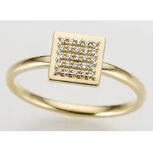 FIRETTI Goldring "Schmuck Geschenk Gold 585, Quadrat, teilw. rhodiniert, massiv" Gr.
