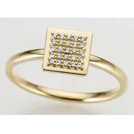 FIRETTI Goldring "Schmuck Geschenk Gold 585, Quadrat, teilw. rhodiniert, massiv" Gr.
