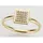 FIRETTI Goldring "Schmuck Geschenk Gold 585, Quadrat, teilw. rhodiniert, massiv" Gr.