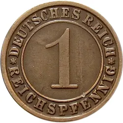 Weimarer Republik 1 Reichspfennig 1924-1936