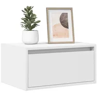 VidaXL Wand-Nachttische mit LED-Leuchten 2 Stk. Weiß
