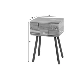 KAWOLA Nachtschrank ANYL 1 x 40 x 30 cm Beige