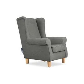 Konsimo Ohrensessel Miles Webstoff 82 x 105 x 97 cm Grau