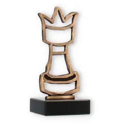 Pokal Konturfigur Schachfigur altgold auf schwarzem Marmorsockel 14,4cm