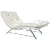 W.Schillig Relaxliege daily dreams Leder 75 x 91 x 170 cm Weiß mit Kissen