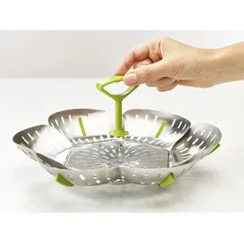 Joseph Joseph Bloom Steel Zusammenklappbarer Dampfgareinsatz aus Edelstahl-Grün, Stainless Steel