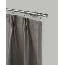 Gardinenstange GARESA "KAPPE", silber (edelstahlfarben), L:370cm Ø:16mm, Metall, Aluminium, Gardinenstangen, Vorhanggarnitur, verlängerbar, Kappe, edelstahl optik, mit Ringe