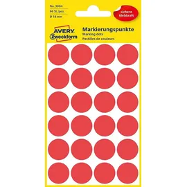 Avery Zweckform 3004 Markierungspunkte Etiketten Ø 18 mm Rot 96 St.
