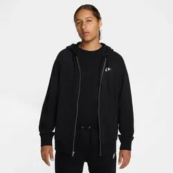 NIKE Herren Kapuzensweat Club Fleece, BLACK/BLACK/WHITE, M