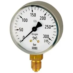 Schweißtechnikmanometer, Stahl, Acetylene, G 1/4" unten, 0-40 bar, Ø 63mm