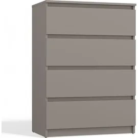 veneti Malwa M4 Kommode Schrank 4 Schubladen Lehmgrau Für Zuhause Für Büro - Grau