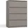 veneti Malwa M4 Kommode Schrank 4 Schubladen Lehmgrau Für Zuhause Für Büro - Grau