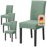 Intirilife 4x Elastischer Stuhlhusse Stuhlüberzug in GEMUSTERT HELL GRÜN mit 38 - 45 cm Sitzfläche und 45 - 65 cm Lehnenhöhe
