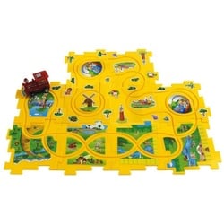 Jamara Spielzeugeisenbahn-Set Puzzle Dynamic Zoo, Puzzle-Schienen, mit Zug, Eisenbahnstrecke, Eisenbahnset gelb