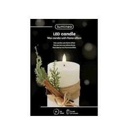 Lumineo LED Kerze 7,5 x 13 cm creme