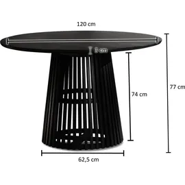 FineBuy Esstisch rund Ø 120 cm schwarz