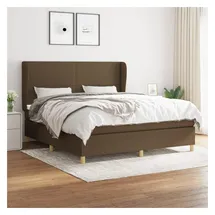 vidaXL Boxspringbett mit Matratze Dunkelbraun 180x200 cm Stoff