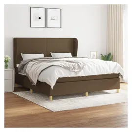 vidaXL Boxspringbett mit Matratze Dunkelbraun 180x200 cm Stoff