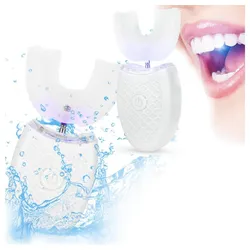 Fivejoy Schallzahnbürste Ultraschallzahnbürste U-förmige elektrische Schallzahnbürste Erwachsen, Automatisch Reinigung, Zahnbürste Mundpflege-Werkzeug weiß
