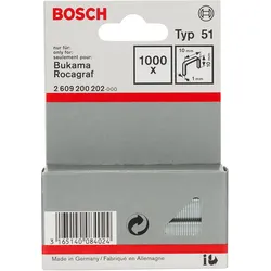Bosch Flachdrahtklammer Typ 51, Breite (mm): 10, Dicke (mm): 1 - 2609200202