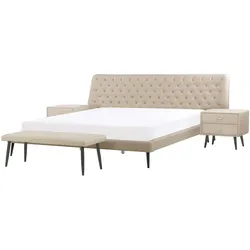 Schlafzimmer komplett Set 4-teilig beige 160 x 200 cm ESSONNE