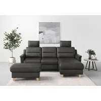 sit&more Ecksofa »Farö L-Form«, inklusive Federkern, wahlweise mit Bettfunktion und Bettkasten, grau