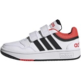 adidas Hoops Lifestyle Basketball Hook-and-Loop Shoes Sneaker, FTWR White/core Black/Bright red, 33 EU