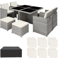 Tectake Manhattan Set 9-tlg. hellgrau