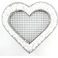 Gartenwelt Riegelsberger Herz Gitter Grabschmuck Grabgestaltung Gartendekoration mit Buntsteinen Glassteinen Natursteinen Füllart: Natursteine Farbe Steine: Carrara