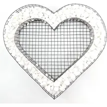 Gartenwelt Riegelsberger Herz Gitter Grabschmuck Grabgestaltung Gartendekoration mit Buntsteinen Glassteinen Natursteinen Füllart: Natursteine Farbe Steine: Carrara