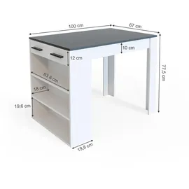 Vicco Bartisch Repose 67 x 100 cm Anthrazit/Weiß