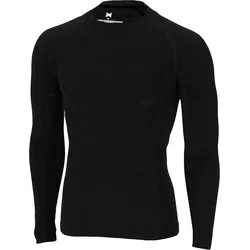 Thermounterwäsche Herren mit Merino-Wolle | Langarm-Unterhemd | Schwarz Melange XL