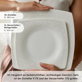 KARACA Fine Pearl Roma Geschirrset 58-tlg. 12 Personen quadratisch