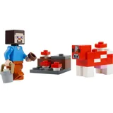 LEGO® Minecraft Mini-Set Steve mit Mooshroom Cow Minifigur - NEU! Menge 1x - Bunt