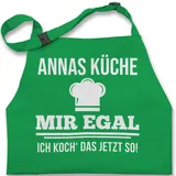 Kinderschürze Schürze Kinder Jungen Mädchen - Kochschürze - Mir egal ich koch das jetzt so mit Namen - 2-6 Jahre - Grün - junge geschenke für die küche personalisierte name 3 kochschürzen - 2-6 Jahre