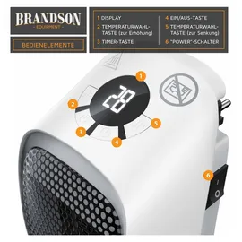 Brandson Heizlüfter 400 W Weiß