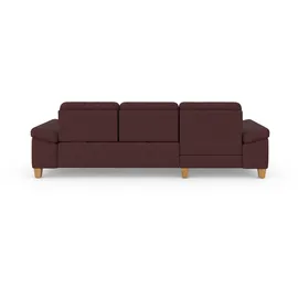 sit&more Ecksofa SIT & MORE "Westham L-Form", lila (chianti), B:275cm H:88cm T:172cm, 90% Polyester 10% Polyamid, Sofas, Ecksofa, mit Recamiere, mit oder ohne Bettfunktion, Bettkasten, Füße Eiche