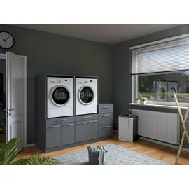 laundreezy Mehrzweckschrank-Set 186 x 162 x 68 cm Grau