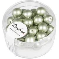 Rayher Renaissance Glaswachsperlen Bastelperlen 8mm Ø silber 25 Stück