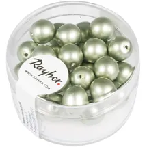 Rayher Renaissance Glaswachsperlen Bastelperlen 8mm Ø silber 25 Stück