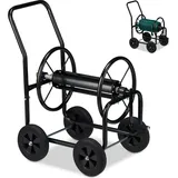 Relaxdays Schlauchwagen Metall schwarz silber