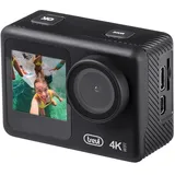 Trevi GO 2552 4K 4K Action Kamera Sport Kamera 4K WLAN mit Dual Display Rumpf Wasserdicht 30 Meter Aufnahmewinkel 360° Eingebautes Mikrofon Micro HDMI Micro SD Akku