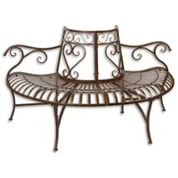 Sudsty Decoratie Bank Gartenbank Parkbank halbrund braun Metall Antik