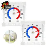 Fensterthermometer Außen selbstklebend - analoges Temperaturmesser für Innen & O