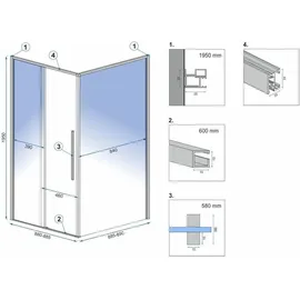 REA Duschkabine Solar 90x90 Brush Gold