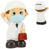 alles-meine.de GmbH große Spardose Arzt/Pfleger/Apotheker mit Verschluss - aus Kunstharz/Polyresin - 16 cm - stabile Sparbüchse - Sparschwein - für Kinder & Erwachsene ..