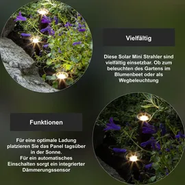 Star Trading LED-Solar-Lichterkette 'Mini Spot', Kunststoff - Schwarz