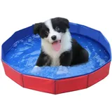 Faltbar Hundepool,Hundepool für Kleine Hunde,Hunde schwimmbecken,PVC Hundepool,Schwimmbad Für Hund,rutschfest Planschbecken für Hunde,Schwimmbecken für Hund,Kinderschwimmbad,50x8 cm,1 Stück